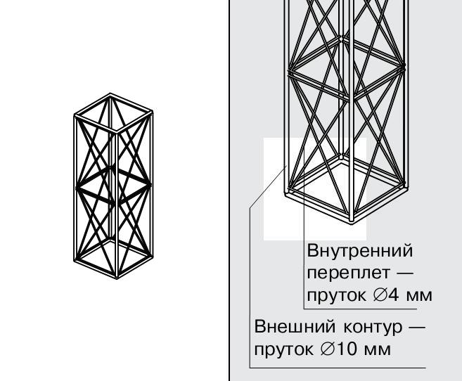 Ферма чотиристороння 600×200×200 мм