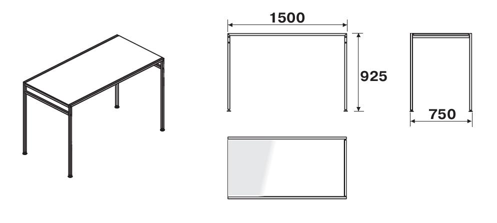 Модуль 14. Столи 1500×750×925
